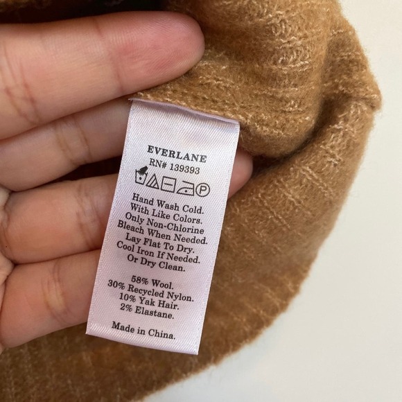 NWT Everlane The Cozy-Stretch Tank Wool In Camel Size L - Picture 5 of 7